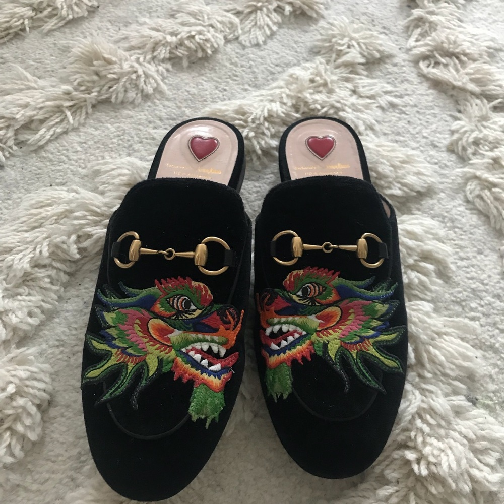 Gucci Dragon Velvet Slipper